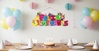 cartel feliz cumpleaños 21